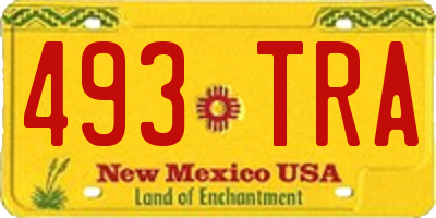 NM license plate 493TRA