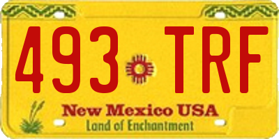 NM license plate 493TRF