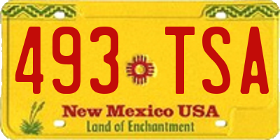 NM license plate 493TSA