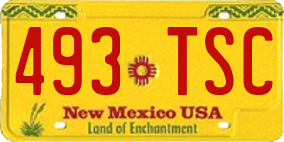 NM license plate 493TSC