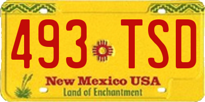 NM license plate 493TSD
