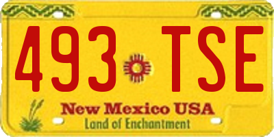 NM license plate 493TSE