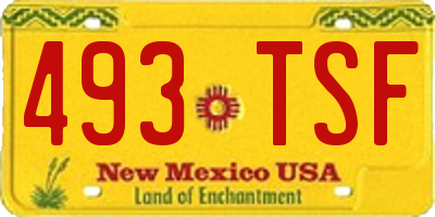 NM license plate 493TSF