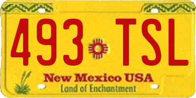 NM license plate 493TSL