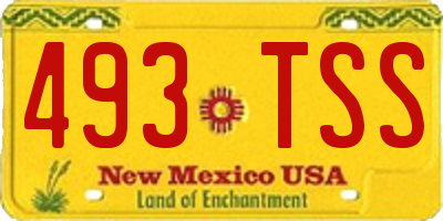 NM license plate 493TSS