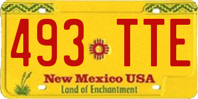 NM license plate 493TTE