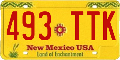 NM license plate 493TTK