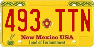 NM license plate 493TTN