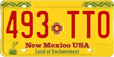 NM license plate 493TTO
