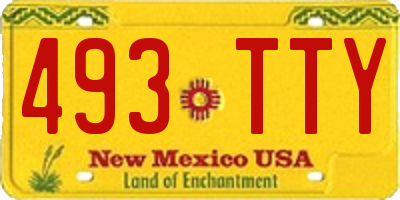 NM license plate 493TTY