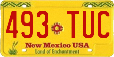 NM license plate 493TUC