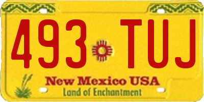 NM license plate 493TUJ