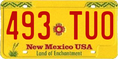 NM license plate 493TUO