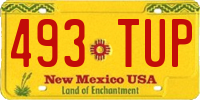 NM license plate 493TUP