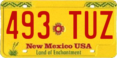 NM license plate 493TUZ