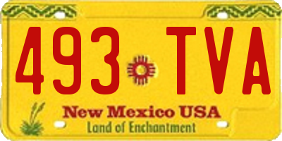 NM license plate 493TVA