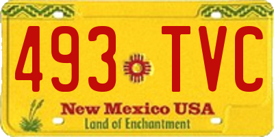 NM license plate 493TVC