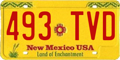 NM license plate 493TVD