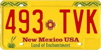 NM license plate 493TVK