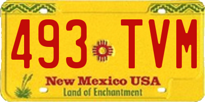 NM license plate 493TVM