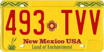 NM license plate 493TVV