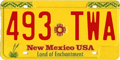 NM license plate 493TWA