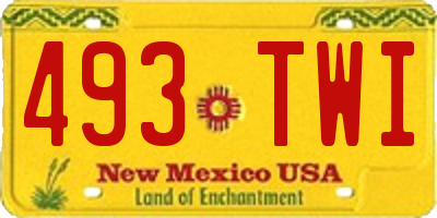 NM license plate 493TWI