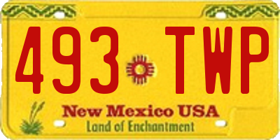 NM license plate 493TWP