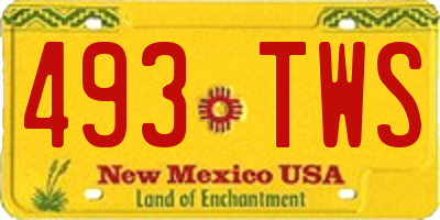 NM license plate 493TWS