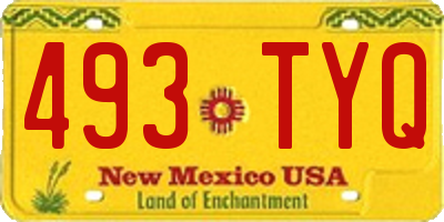 NM license plate 493TYQ