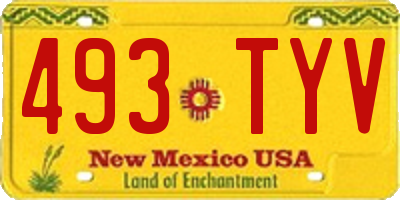 NM license plate 493TYV