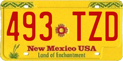 NM license plate 493TZD