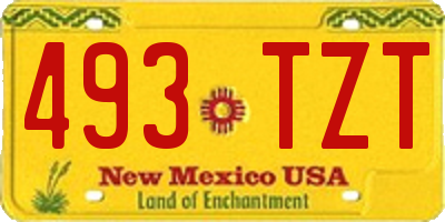 NM license plate 493TZT