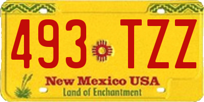 NM license plate 493TZZ