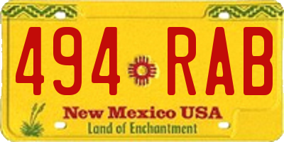 NM license plate 494RAB