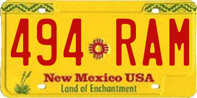 NM license plate 494RAM