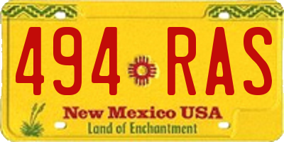NM license plate 494RAS