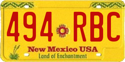 NM license plate 494RBC