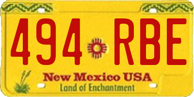 NM license plate 494RBE