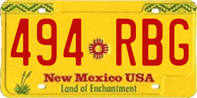 NM license plate 494RBG