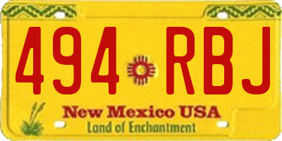 NM license plate 494RBJ