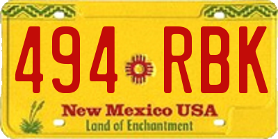 NM license plate 494RBK