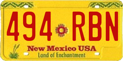 NM license plate 494RBN
