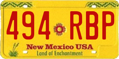 NM license plate 494RBP