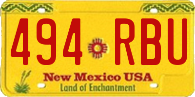 NM license plate 494RBU