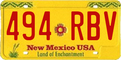 NM license plate 494RBV