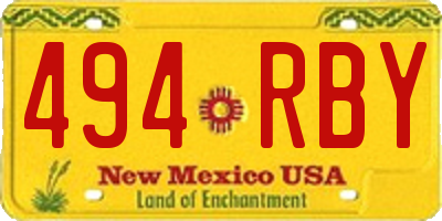 NM license plate 494RBY