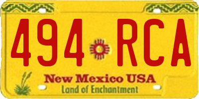 NM license plate 494RCA