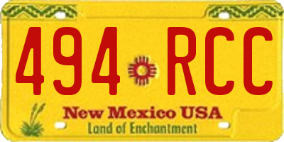 NM license plate 494RCC