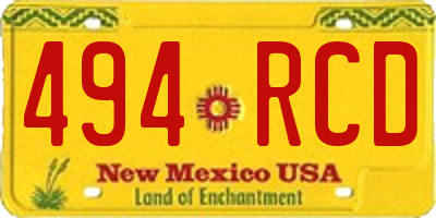 NM license plate 494RCD